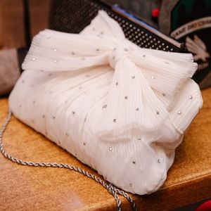 Loeffler Randall Rayne Pearl/Rhinestone Bow Clutch